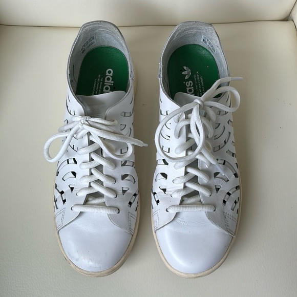 Adidas Stan Smith White Cutout Sneakers - Picture 3 of 9